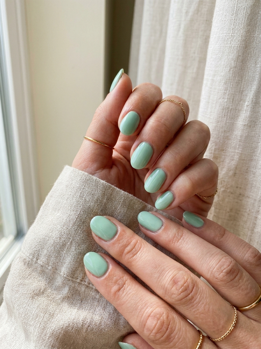 Mint Green Nails